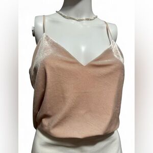 free press Velvet Spaghetti Strap Cami in Blush